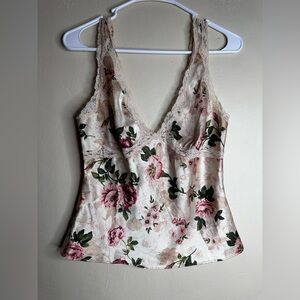 Vintage 90’s Y2K Victoria’s Secret floral Lace Satin Cami tank